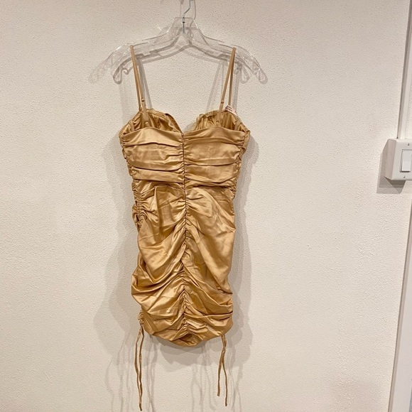 NWT Oh Polly All For You Lace Trim Cowl Neck Satin Mini Dress Size 10 - Picture 5 of 6